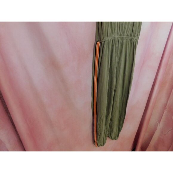 SALE Ambiance Jumpsuit Women Small Olive Green Orange Stripe Casual Versatile Tr - Picture 3 of 7